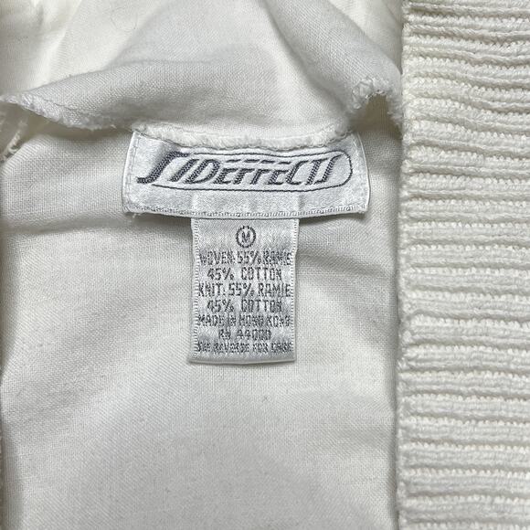Sideffects Vintage Cable Knit Jacket White Button Up V Neck Women's M Retro 90s - Picture 4 of 11